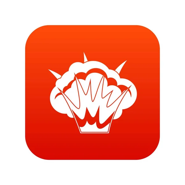 Icône explosion projectile numérique rouge — Image vectorielle