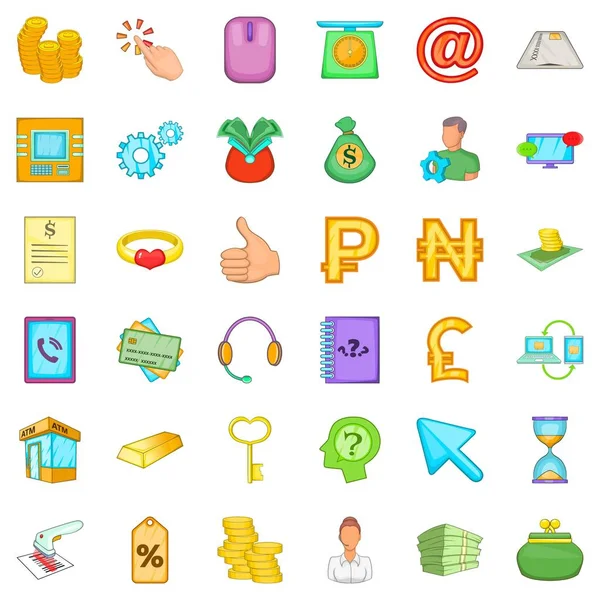 Nakit akışı Icons set, karikatür tarzı