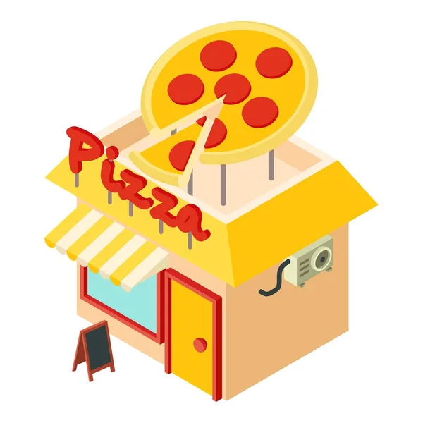 Pizza shop ikona, izometrický styl — Stockový vektor