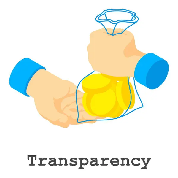 Icono de transparencia, estilo isométrico — Vector de stock