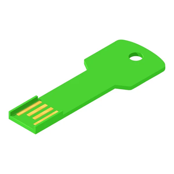 Information usb icon, isometric style — Stock Vector