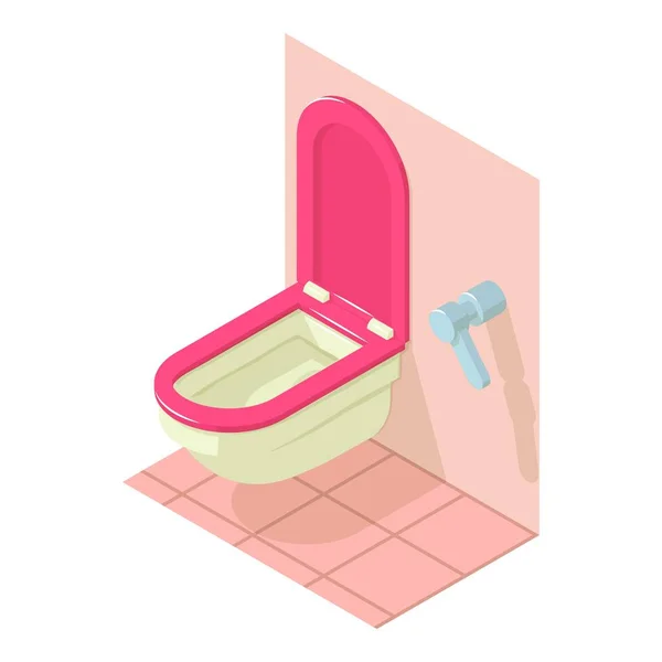 Ikone der privaten Toilette, isometrischer Stil — Stockvektor