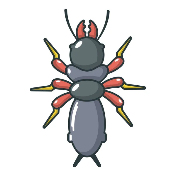 Poison insect icon, cartoon style — Stock Vector
