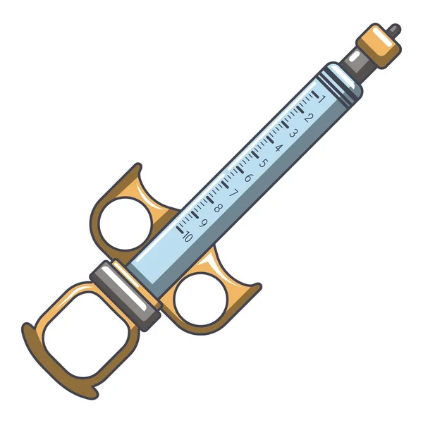 Plastic syringe icon, cartoon style — Stock Vector