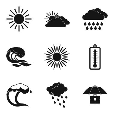 Meteorolojik Icons set, basit tarzı