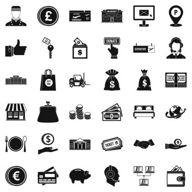 Mali teşvikler Icons set, basit tarzı