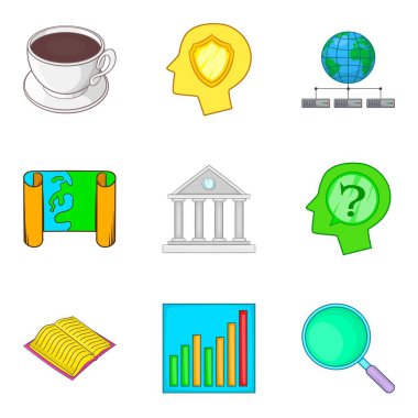 Objektif Icons set, karikatür tarzı