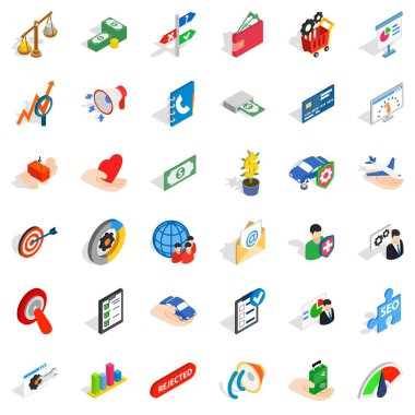 Bakım ücreti Icons set, izometrik stili