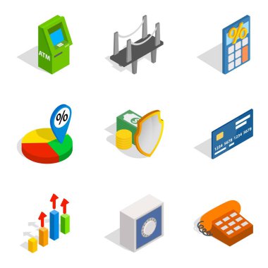 Girişimci Icons set, izometrik stili