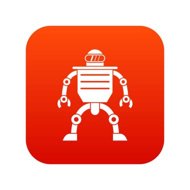 İnsansı robot simgesi dijital kırmızı