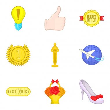 Hakim parti Icons set, karikatür tarzı