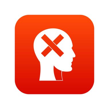 İnsan kafası ile kutsal kişilerin resmi içinde dijital Kızıl Haç