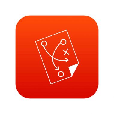 Futbol strateji simgesi dijital kırmızı