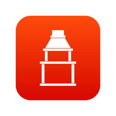 Barbekü Izgara simgesi dijital kırmızı