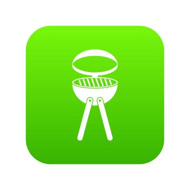 Barbekü Izgara simgesi dijital yeşil