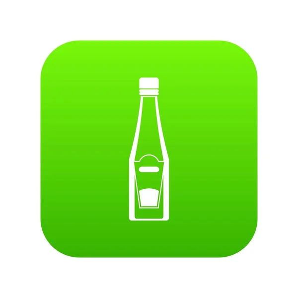 Bottiglia di icona ketchup digitale verde — Vettoriale Stock