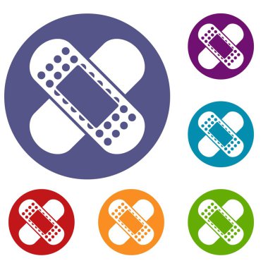Tıbbi yama Icons set
