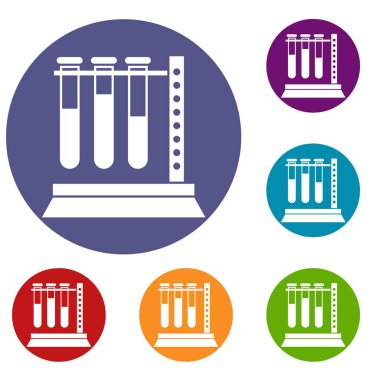 Tıbbi test tüpleri tutucu Icons ayarla