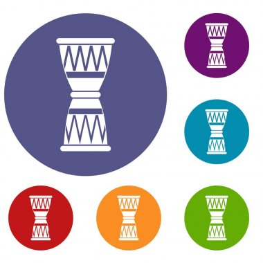 Afrika davul Icons set