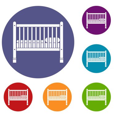 Bebek yatak Icons set