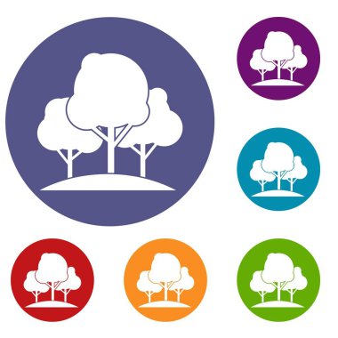 Orman ağaçları Icons set