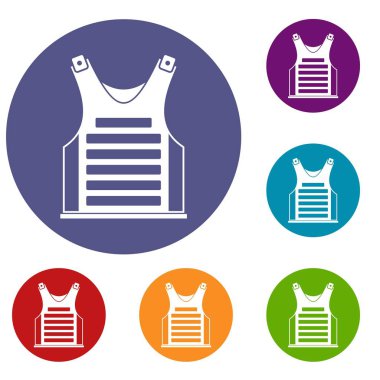 Paintball yelek Icons set