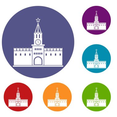 Rus kremlin Icons set