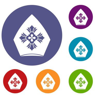 Hıristiyan şapka Icons set