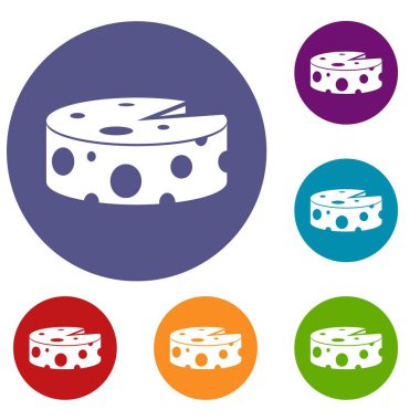 Peynir tekerlek Icons set