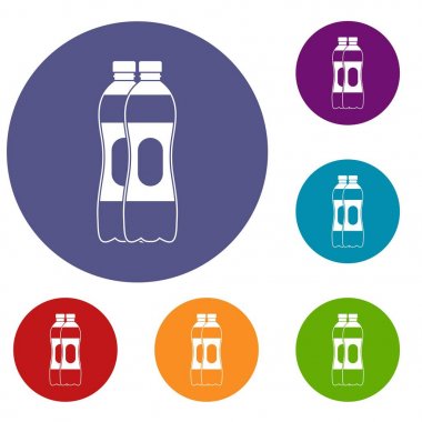 İki plastik şişe Icons set
