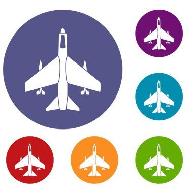 Silahlı savaş uçağı Icons set