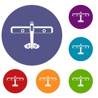 Askeri avcı uçağı Icons set