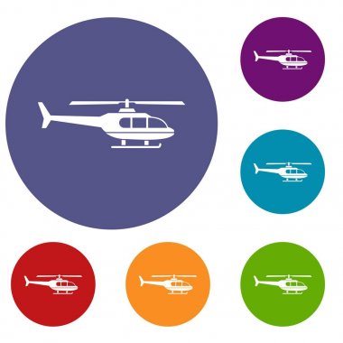 Askeri helikopter Icons set