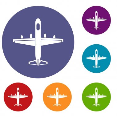 Askeri uçak Icons set