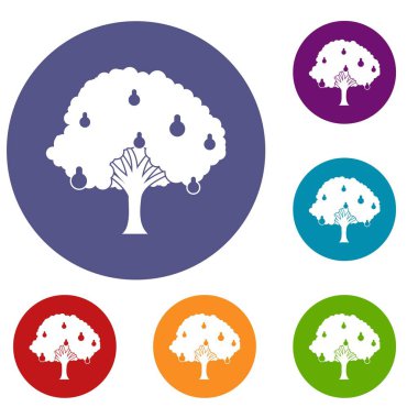 Armut ağacı ile armut Icons set