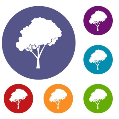 Yuvarlak bir taç Icons set ile ağacı