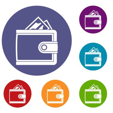 Deri çanta Icons set