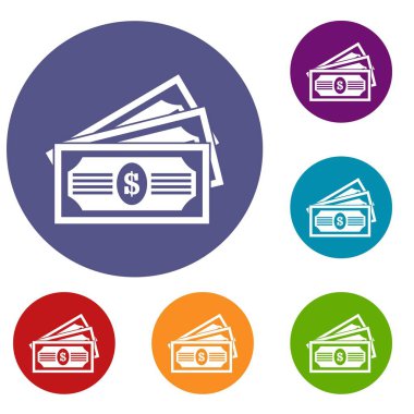 Üç dolar faturaları Icons set