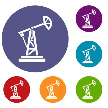 Petrol sondaj platformu Icons set