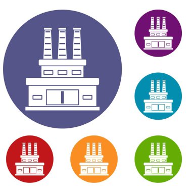 Büyük petrol rafinerisi Icons set
