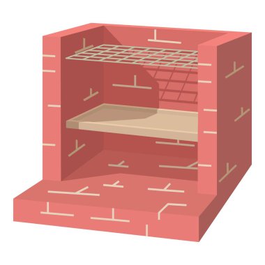 Taş barbekü simgesi, karikatür tarzı