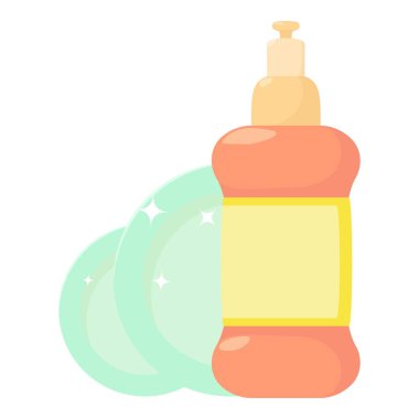 Dischwashing sıvı simgesi, karikatür tarzı