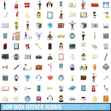 100 gişe simgeler ayarla, tarzı çizgi film