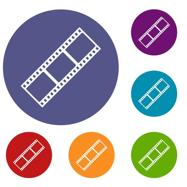 Film strip icons set — Stock Vector