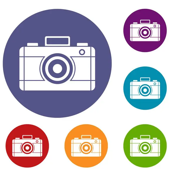 Fotocamera pictogrammen instellen — Stockvector