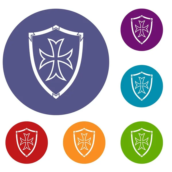 Conjunto de iconos de escudo protector — Vector de stock