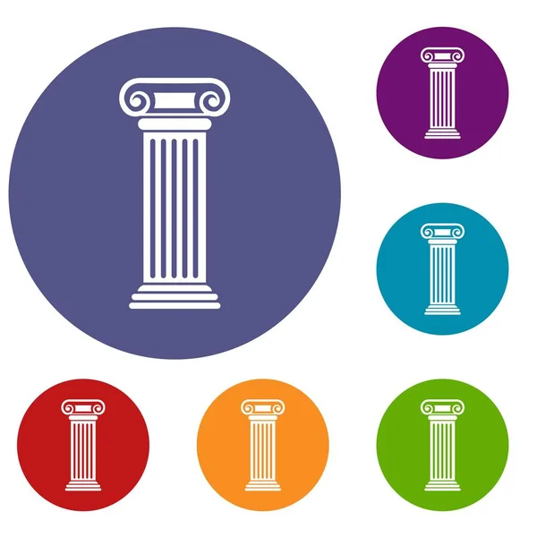 Ensemble d'icônes colonne romaine — Image vectorielle
