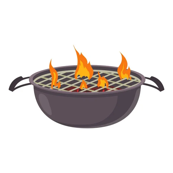 Icona barbecue, stile cartone animato — Vettoriale Stock