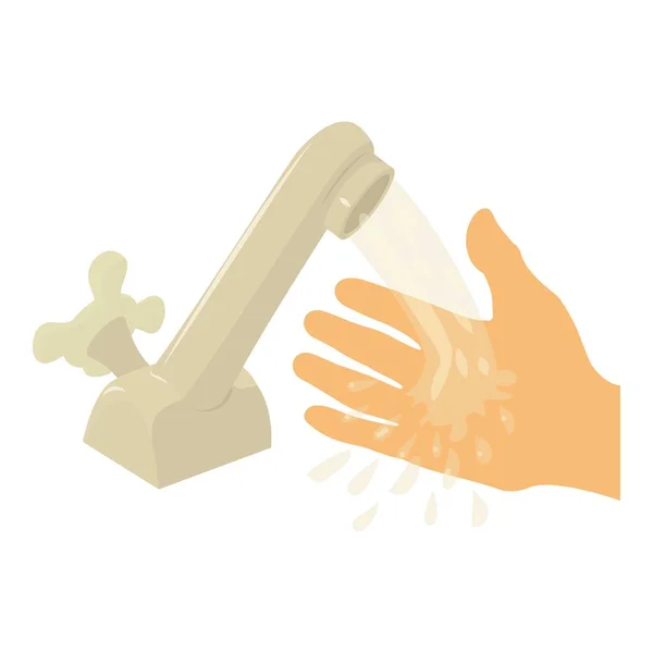 Lave o ícone da mão, estilo dos desenhos animados — Vetor de Stock