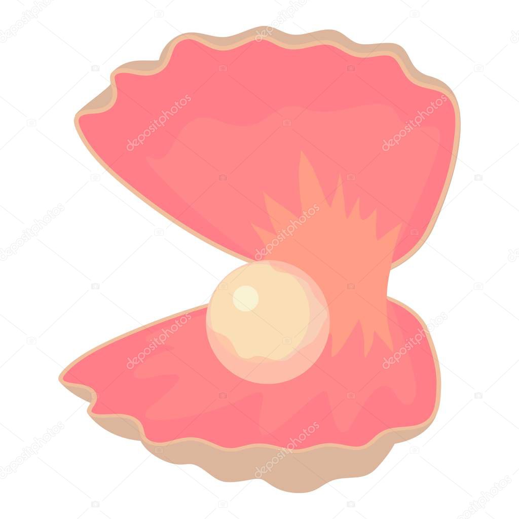Pearl shell icon, cartoon style